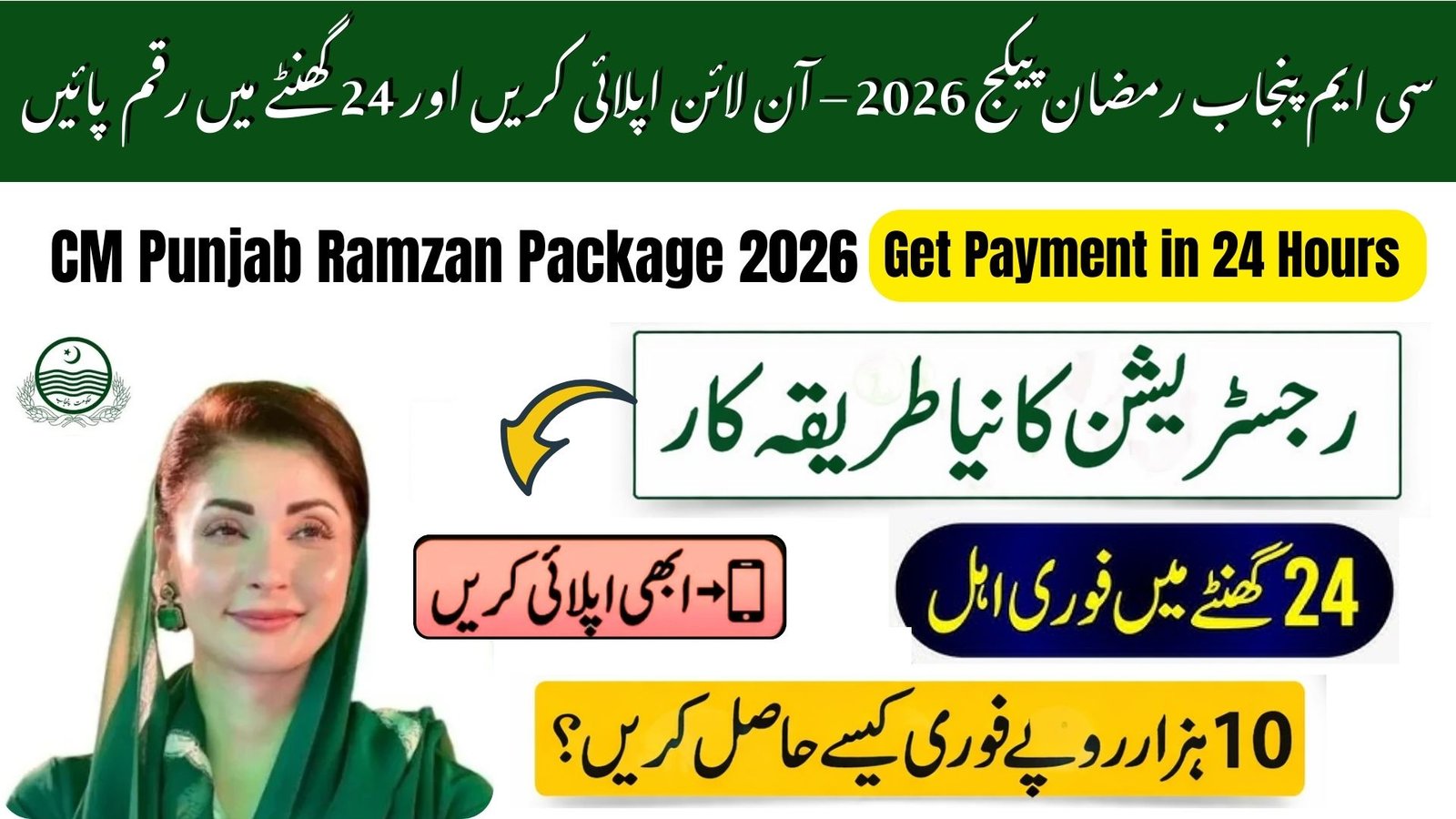 CM Punjab Ramzan Package 2026 Online Apply 10000 payment in 24 hours