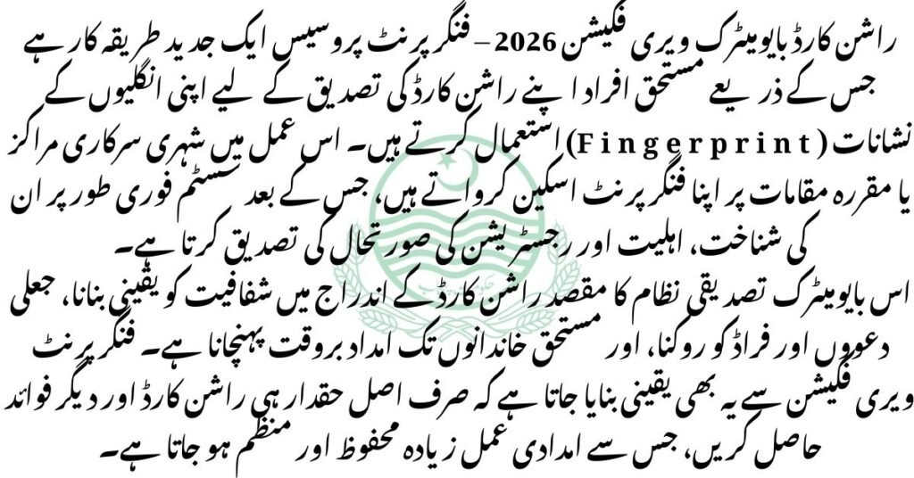 Ration Card Biometric Verification 